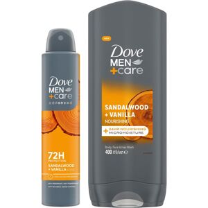 Dove Men+Care Sandalwood & Vanilla 24h MicroMoisture Deodorant Spray + Body Wash Dove Men+Care Sandalwood & Vanilla 24h MicroMoisture Deodorant Spray + Body Wash