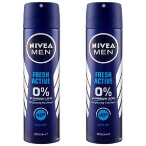 Nivea Men Fresh Active 48-hour Protection Anti Perspirant Spray 2-Pack 2 x 150ml Nivea Men Fresh Active 48-hour Protection Anti Perspirant Spray 2-Pack 2 x 150ml
