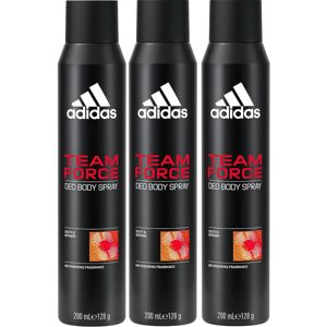 3 x 200ml Adidas Team Force 48H Deodorant Body Spray 3 x 200ml Adidas Team Force 48H Deodorant Body Spray
