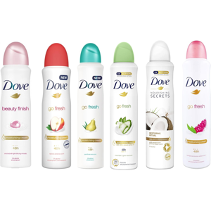 6 x 150ml Dove MIX Variants Anti-Perspirant Deodorant Body Spray 6 x 150ml Dove MIX Variants Anti-Perspirant Deodorant Body Spray