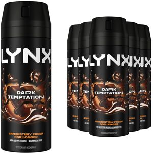 6 pk Lynx Dark Temptation Body Spray Deodorant - 6 x 150ml 6 pk Lynx Dark Temptation Body Spray Deodorant - 6 x 150ml