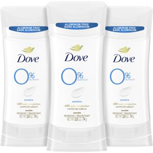 Dove 0% Aluminum Deodorant Stick Sensitive 3 Count Non-irritating Deodorant for Dove 0% Aluminum Deodorant Stick Sensitive 3 Count Non-irritating Deodorant for
