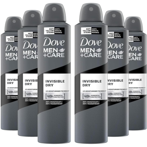 6 x 250ml Dove Men + Care Invisible Dry 48h Antiperspirant Deodorant Spray 6 x 250ml Dove Men + Care Invisible Dry 48h Antiperspirant Deodorant Spray