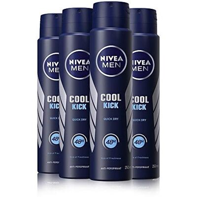 NIVEA - MEN Cool Kick - 4 x 250ml - Deodorant spray NIVEA - MEN Cool Kick - 4 x 250ml - Deodorant spray