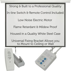 Loops 86" Electric Motorised Ceiling Wall Mountable Projector Screen 4:3 Home Cinema Loops 86" Electric Motorised Ceiling Wall Mountable Projector Screen 4:3 Home Cinema