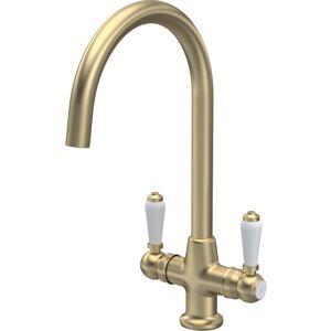 Balterley Traditional Mono Mixer Kitchen Tap with Lever Handles - Brushed Brass Balterley Traditional Mono Mixer Kitchen Tap with Lever Handles - Brushed Brass