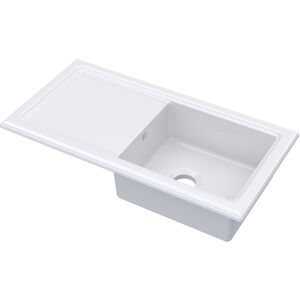 Balterley Fireclay Ceramic Single Bowl Kitchen Sink & Plain Drainer - 1010mm - White Balterley Fireclay Ceramic Single Bowl Kitchen Sink & Plain Drainer - 1010mm - White