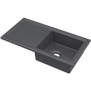 Balterley Fireclay Ceramic Single Bowl Kitchen Sink & Plain Drainer - 1010mm - Soft Black Balterley Fireclay Ceramic Single Bowl Kitchen Sink & Plain Drainer - 1010mm - Soft Black