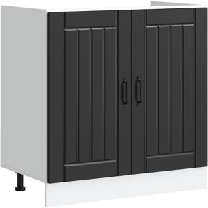 vidaXL Sink Base Cabinet Lucca Black Engineered Wood kitchen base cabinet vidaXL Sink Base Cabinet Lucca Black Engineered Wood kitchen base cabinet