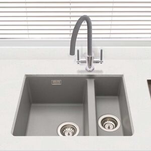 Cookology Lucca Granite Composite Kitchen Sink - 1.5 Bowl (Grey) Cookology Lucca Granite Composite Kitchen Sink - 1.5 Bowl (Grey)