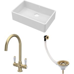 Balterley Fireclay Kitchen Bundle - Single Bowl Butler Sink with Overflow, Waste & Mono Le Balterley Fireclay Kitchen Bundle - Single Bowl Butler Sink with Overflow, Waste & Mono Le