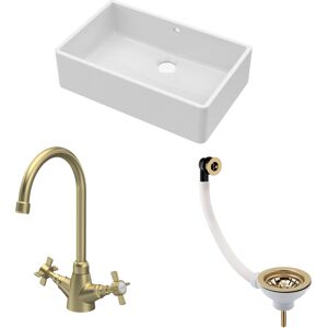Balterley Fireclay Kitchen Bundle - Single Bowl Butler Sink with Overflow - Kitchen Sink Balterley Fireclay Kitchen Bundle - Single Bowl Butler Sink with Overflow - Kitchen Sink