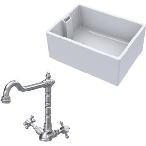 Balterley Fireclay Kitchen Bundle - 1 Bowl Belfast Sink & French Classic Mono Tap, 615mm - Balterley Fireclay Kitchen Bundle - 1 Bowl Belfast Sink & French Classic Mono Tap, 615mm -