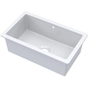 Balterley Fireclay Single Bowl Square Undermount Kitchen Sink, With Overflow,763x457x254mm Balterley Fireclay Single Bowl Square Undermount Kitchen Sink, With Overflow,763x457x254mm