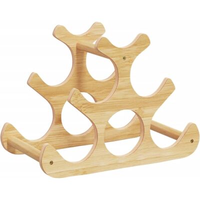 vidaXL Wine Rack - 6 Bottles Bamboo Wine Holder vidaXL Wine Rack - 6 Bottles Bamboo Wine Holder