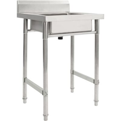 vidaXL Kitchen Sink Single Basin Stainless Steel Durable Restaurant Hotel Sink vidaXL Kitchen Sink Single Basin Stainless Steel Durable Restaurant Hotel Sink