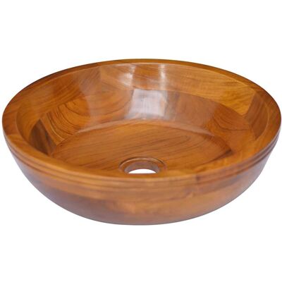 vidaXL Teak Wood Washbasin - Elegant Bathroom Sink vidaXL Teak Wood Washbasin - Elegant Bathroom Sink