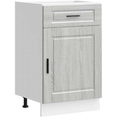 (grey sonoma, 50 x 46 x 81.5 cm) vidaXL Kitchen Base Cabinet Porto Black Enginee (grey sonoma, 50 x 46 x 81.5 cm) vidaXL Kitchen Base Cabinet Porto Black Enginee