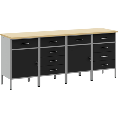vidaXL 4-Piece Industrial Storage Cabinet - Black and Gray vidaXL 4-Piece Industrial Storage Cabinet - Black and Gray
