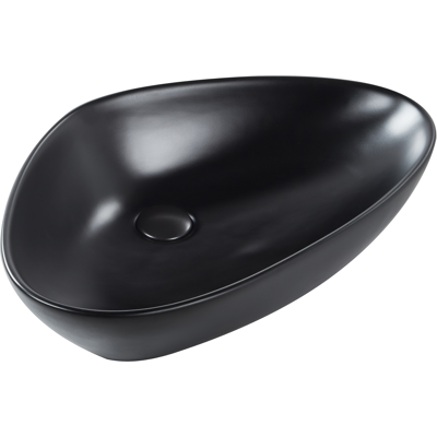 Beliani Black Ceramic Irregular Modern Bathroom Sink - Washbasin Beliani Black Ceramic Irregular Modern Bathroom Sink - Washbasin