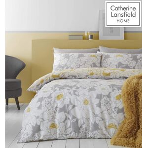 Catherine Lansfield Saskia Floral Easy Care Single Duvet Set Ochre Catherine Lansfield Saskia Floral Easy Care Single Duvet Set Ochre