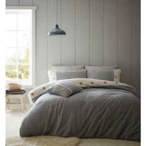 (Double) Catherine Lansfield Duvet Cover Set So Soft 2 Tone Buttoned Sherpa Grey (Double) Catherine Lansfield Duvet Cover Set So Soft 2 Tone Buttoned Sherpa Grey