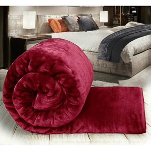 RUSH TO STORE LIMITED (BURGUNDY, SINGLE) THICK FLEECE BLANKET THROW LARGE SOFA BED SOFT RUSH TO STORE LIMITED (BURGUNDY, SINGLE) THICK FLEECE BLANKET THROW LARGE SOFA BED SOFT