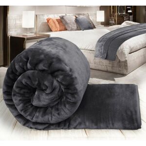 RUSH TO STORE LIMITED (GREY, KING) THICK FLEECE BLANKET THROW LARGE SOFA BED SOFT RUSH TO STORE LIMITED (GREY, KING) THICK FLEECE BLANKET THROW LARGE SOFA BED SOFT