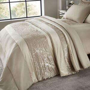 Catherine Lansfield Velvet Sparkle Sequin Embellished Bedspread, Champagne, 220 Catherine Lansfield Velvet Sparkle Sequin Embellished Bedspread, Champagne, 220