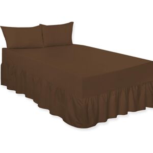 CHILIMILII (Chocolate, Pair of Pillowcase) Premium Percale Polycotton Plain Fitted Valance CHILIMILII (Chocolate, Pair of Pillowcase) Premium Percale Polycotton Plain Fitted Valance