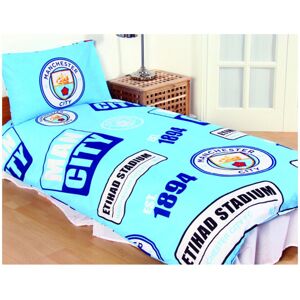 Manchester City FC Man City Patch Single Duvet and Pillow Case Set Manchester City FC Man City Patch Single Duvet and Pillow Case Set
