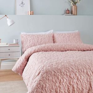 Catherine Lansfield So Soft Pinsonic Floral Blush Single Duvet Cover Set Quilted Catherine Lansfield So Soft Pinsonic Floral Blush Single Duvet Cover Set Quilted