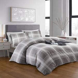 Oxford Homeware (Check-Grey, Double) Reversible Duvet Quilt Cover Bedding Set With Pillow Cases Oxford Homeware (Check-Grey, Double) Reversible Duvet Quilt Cover Bedding Set With Pillow Cases