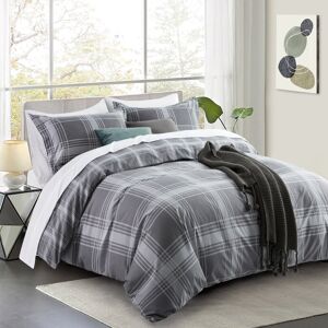 Yorkshire Bedding (Grey Check, Super King) Luxury Duvet Cover Set Reversible Duvet Quilt Cover Bed Yorkshire Bedding (Grey Check, Super King) Luxury Duvet Cover Set Reversible Duvet Quilt Cover Bed