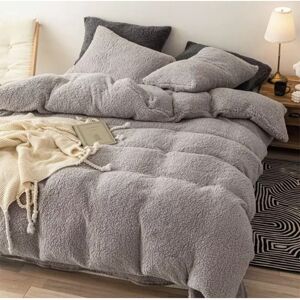 Cushion Mania (Double, SILVER) Teddy Bear Fleece Duvet Cover Set Thermal Bedding Cushion Mania (Double, SILVER) Teddy Bear Fleece Duvet Cover Set Thermal Bedding