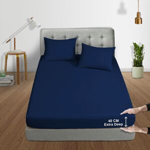 Yorkshire Bedding (Navy Blue, Double) Extra Deep 40cm Fitted Bed Sheets Poly Cotton Single Double Yorkshire Bedding (Navy Blue, Double) Extra Deep 40cm Fitted Bed Sheets Poly Cotton Single Double
