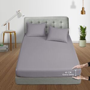 Yorkshire Bedding (Grey, King) Extra Deep 40cm Fitted Bed Sheets Poly Cotton Single Double King Si Yorkshire Bedding (Grey, King) Extra Deep 40cm Fitted Bed Sheets Poly Cotton Single Double King Si