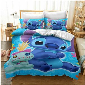 Unbranded (Blue, EU-Single(2pcs):135×200cm) Lilo & Stitch Bedding Set Kids 3D Stitch Duvet Unbranded (Blue, EU-Single(2pcs):135×200cm) Lilo & Stitch Bedding Set Kids 3D Stitch Duvet