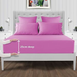 ASPIRE HOMEWARE (Purple, Single) Single Double King Fitted Sheets Plain Bed Sheet ASPIRE HOMEWARE (Purple, Single) Single Double King Fitted Sheets Plain Bed Sheet