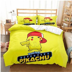 Unbranded (Single-135*200, 16) Pokémon Cartoon Bedding Single Double Quilt Cover 3D Cartoo Unbranded (Single-135*200, 16) Pokémon Cartoon Bedding Single Double Quilt Cover 3D Cartoo
