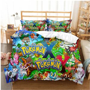 Unbranded (Single-135*200, 13) Pokémon Cartoon Bedding Single Double Quilt Cover 3D Cartoo Unbranded (Single-135*200, 13) Pokémon Cartoon Bedding Single Double Quilt Cover 3D Cartoo