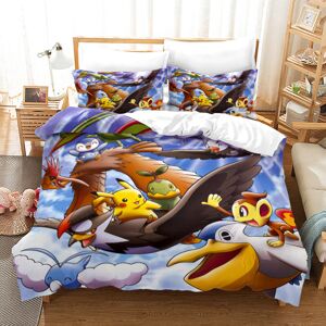 Unbranded (Double-200*200, 24) Pokémon Cartoon Bedding Single Double Quilt Cover 3D Cartoo Unbranded (Double-200*200, 24) Pokémon Cartoon Bedding Single Double Quilt Cover 3D Cartoo