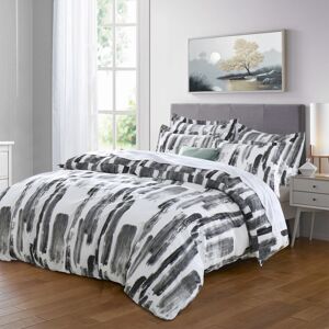 Yorkshire Bedding (Grey Striped , King) Reversible Microfiber Quilt Duvet Cover Bedding Set Single Yorkshire Bedding (Grey Striped , King) Reversible Microfiber Quilt Duvet Cover Bedding Set Single