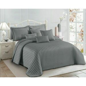 Quality & Style (Grey, Super King) 3pcs Quilted Beautiful Pom Pom Bedspread Comforter Throw Set Quality & Style (Grey, Super King) 3pcs Quilted Beautiful Pom Pom Bedspread Comforter Throw Set