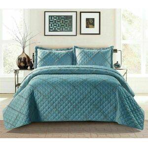 PRiME (Blue, King) Ruffle Embossed Quilted Bedspread Bed Throw Single Double King Size PRiME (Blue, King) Ruffle Embossed Quilted Bedspread Bed Throw Single Double King Size