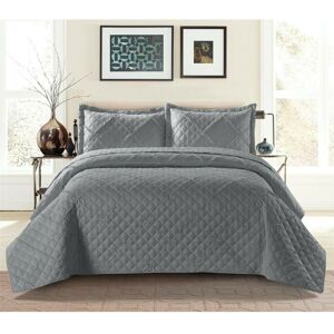 PRiME (Grey, King) Ruffle Embossed Quilted Bedspread Bed Throw Single Double King Size PRiME (Grey, King) Ruffle Embossed Quilted Bedspread Bed Throw Single Double King Size