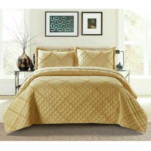 PRiME (Mustard, Super King) Ruffle Embossed Quilted Bedspread Bed Throw Single Double PRiME (Mustard, Super King) Ruffle Embossed Quilted Bedspread Bed Throw Single Double