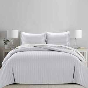 Oxford Homeware (White, King) Luxury Duvet Set Stripe Duvet Quilt Cover Bedding Set with Pillowc Oxford Homeware (White, King) Luxury Duvet Set Stripe Duvet Quilt Cover Bedding Set with Pillowc
