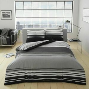 Smart Living Wholesale Ltd (Black-White, Double) Luxury Reversible Moxie Duvet Cover Bedding Set Smart Living Wholesale Ltd (Black-White, Double) Luxury Reversible Moxie Duvet Cover Bedding Set