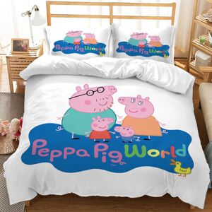 Unbranded (Double-200x200cm, 3) Peppa Pig Kids Single Double Bed Linen 3D Duvet Cover Set Unbranded (Double-200x200cm, 3) Peppa Pig Kids Single Double Bed Linen 3D Duvet Cover Set
